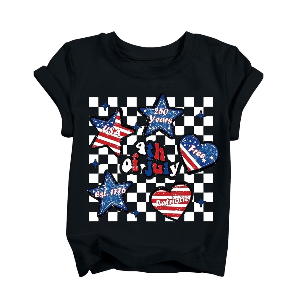 250 Years American 250th 4th of July Anniversary 1776-2026 T-Shirt Boys 6-7